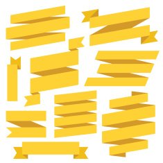 Vector yellow ribbons set N2