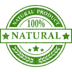 Natural product 100 " logo against a white background