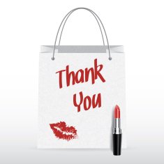 Vector shopping bag with lipstick Thank You concept N2