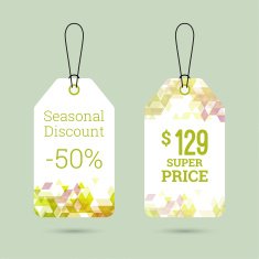 Set tags with ribbons and labels N14