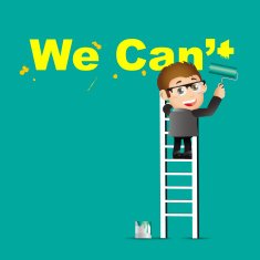 People Set - Business Businessman erasing the word we can't
