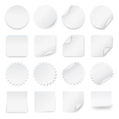 Set of blank labels with rounded corners in different shapes N2