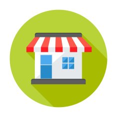 Shop Market Circle Flat Icon