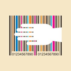 Hand with bar-code - Illustration
