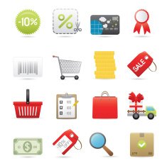 shopping icons set N37