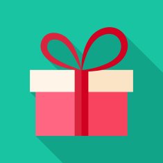 Present box with big bow