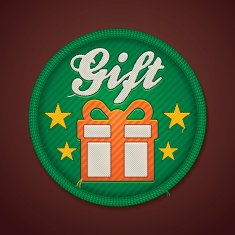 Fabric badge "Gift"
