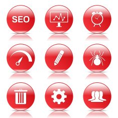 SEO Internet Sign Red Vector Button Icon Design Set 8 N12