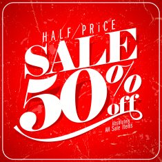 Half price sale poster N2
