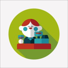 shopkeeper flat icon with long shadow eps10 N17