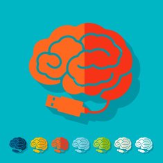 Flat design brain N4