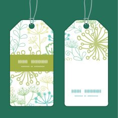 Vector mysterious green garden vertical stripe frame pattern tags set N2