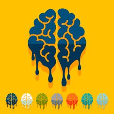 Flat design brain N7