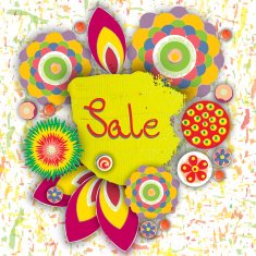 Sale Offer tag motivational background Discount Flowers N2