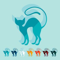 Flat design cat N15