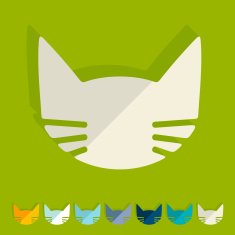 Flat design cat N16