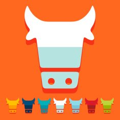 Flat design cow