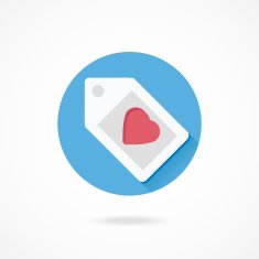 Vector Label with Heart Shape Icon