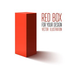 Red box isolated on white background
