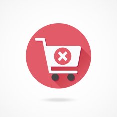 Vector Shopping Cart and X Mark Icon N2