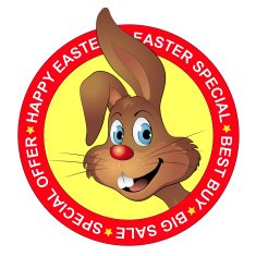 Easter Sale Discounts with bunny stamp