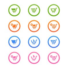 Set collection of vector shopping cart icons N2