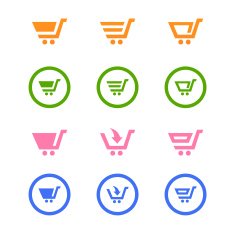 Set collection of vector shopping cart icons N4