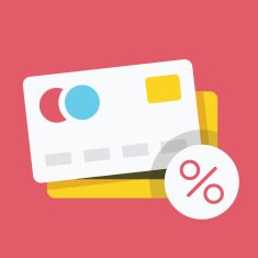 Vector Credit Card and Percent Sign Icon N2