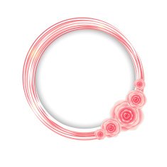Cute Frame with Rose Flowers Vector Illustration N12