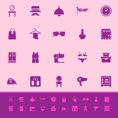 Dressing room color icons on pink background N2