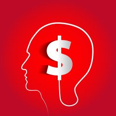 Money icon design in head think concept - vector illustration