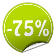 discount round green sticker on white background