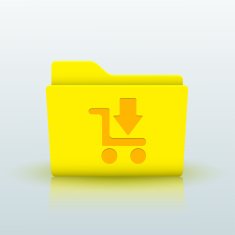 Vector yellow folder on blue background Eps10 N24