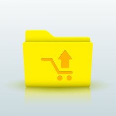 Vector yellow folder on blue background Eps10 N25
