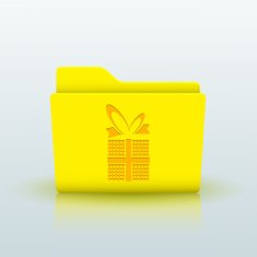 Vector yellow folder on blue background Eps10 N27