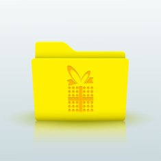 Vector yellow folder on blue background Eps10 N28