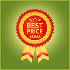 Best price red label on green