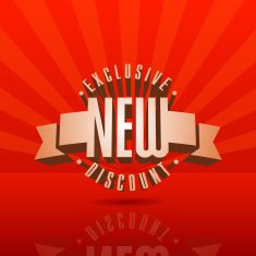 Red 3D vector text of sale discount price offer N25