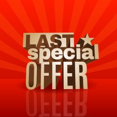 Red 3D vector text of sale discount price offer N27