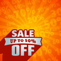 Red 3D vector text of sale discount price offer N30