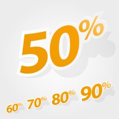 Vector set of labels percent