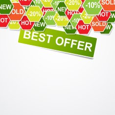 best offer banner with sticker discount