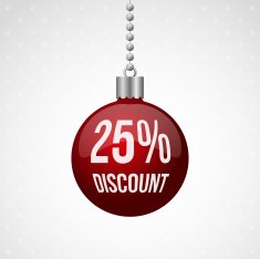 Red twenty-five percent discount christmas ball