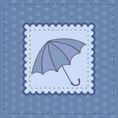 greeting card with dotted umbrella