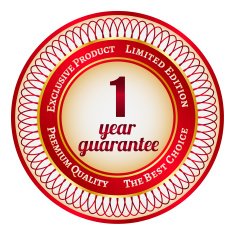 Label on 1 year guarantee
