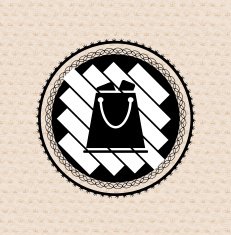 Vector vintage shopping bag icon N2