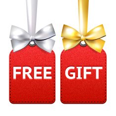Two red gift tags