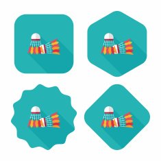 badminton ball flat icon with long shadow eps10 N9