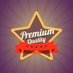 Badge with star and premium quality label