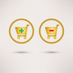 Shopping cart icons Plus and minus signs Vector set N2